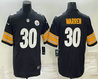 Men's Pittsburgh Steelers #30 Jaylen Warren Black Vapor Untouchable Limited Stitched Jersey