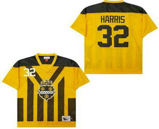 Men's Pittsburgh Steelers #32 Franco Harris Yellow Throwback Jersey