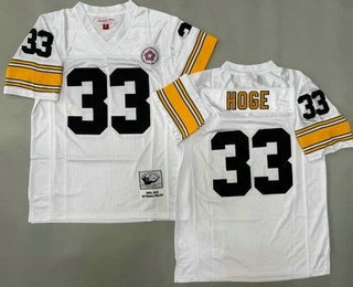 Men's Pittsburgh Steelers #33 Merril Hoge White Throwback Jersey