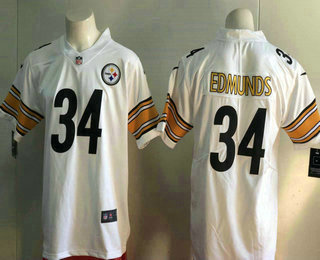 Men's Pittsburgh Steelers #34 Terrell Edmunds White 2017 Vapor Untouchable Stitched NFL Nike Limited Jersey