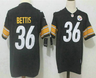 Men's Pittsburgh Steelers #36 Jerome Bettis Black 2017 Vapor Untouchable Stitched NFL Nike Limited Jersey