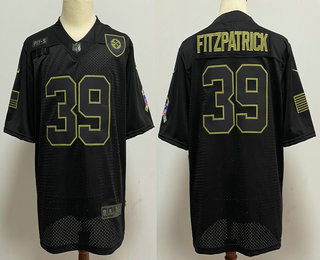 Men's Pittsburgh Steelers #39 Minkah Fitzpatrick Black 2020 Salute To Service Stitched NFL Nike Limited Jersey