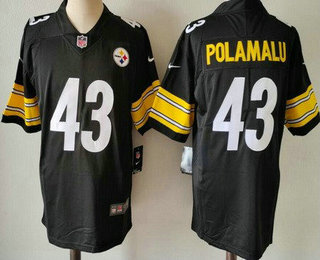 Men's Pittsburgh Steelers #43 Troy Polamalu Limited Black Vapor Jersey