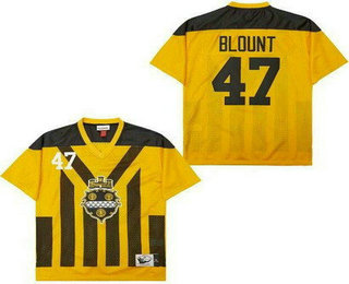 Men's Pittsburgh Steelers #47 Mel Blount Yellow Throwback Jersey