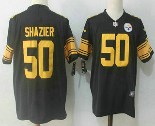 Men's Pittsburgh Steelers #50 Ryan Shazier Black 2016 Color Rush Stitched NFL Nike Limited Jersey