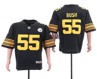 Men's Pittsburgh Steelers #55 Devin Bush Black 2019 Color Rush Stitched NFL Nike Limited Jersey