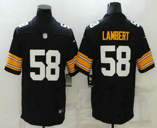 Men's Pittsburgh Steelers #58 Jack Lambert Black 2021 Vapor Untouchable Stitched NFL Nike Throwback Limited Jersey