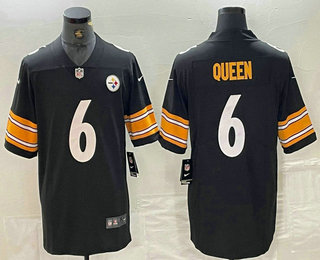 Men's Pittsburgh Steelers #6 Patrick Queen Black Vapor Untouchable Limited Stitched Jersey