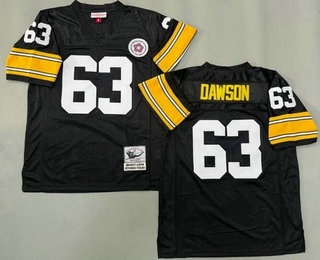 Men's Pittsburgh Steelers #63 Dermontti Dawson Black Throwback Jersey
