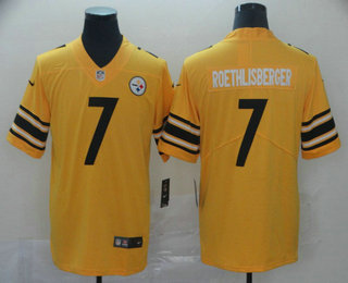 Men's Pittsburgh Steelers #7 Ben Roethlisberger Gold 2019 Inverted Legend Stitched NFL Nike Limited Jersey