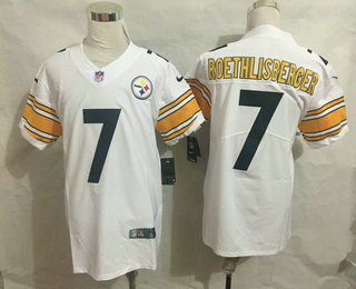 Men's Pittsburgh Steelers #7 Ben Roethlisberger White 2017 Vapor Untouchable Stitched NFL Nike Elite Jersey