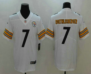 Men's Pittsburgh Steelers #7 Ben Roethlisberger White 2017 Vapor Untouchable Stitched NFL Nike Limited Jersey