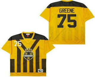 Men's Pittsburgh Steelers #75 Joe Greene Yellow Throwback Jersey