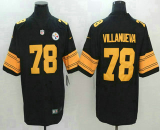 Men's Pittsburgh Steelers #78 Alejandro Villanueva Black 2016 Color Rush Stitched NFL Nike Limited Jersey