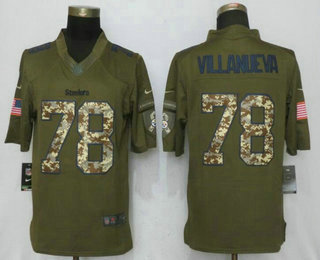 Men's Pittsburgh Steelers #78 Alejandro Villanueva Green Salute To Service Stitched NFL Nike Limited Jersey