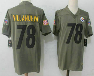 Men's Pittsburgh Steelers #78 Alejandro Villanueva Olive 2017 Salute To Service Stitched NFL Nike Limited Jersey