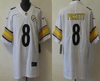 Men's Pittsburgh Steelers #8 Kenny Pickett 2022 White Vapor Untouchable Limited Stitched Jersey