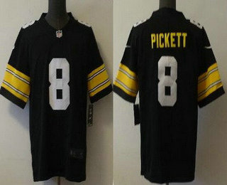 Men's Pittsburgh Steelers #8 Kenny Pickett Black 2021 Vapor Untouchable Stitched NFL Nike Throwback Limited Jersey