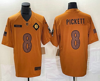 Men's Pittsburgh Steelers #8 Kenny Pickett Brown 2023 Salute To Service Limited Stitched Jersey