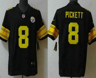 Men's Pittsburgh Steelers #8 Kenny Pickett Limited Black Throwback FUSE Vapor Jersey