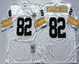 Men's Pittsburgh Steelers #82 John Stallworth White Throwback Jersey by Mitchell & Ness