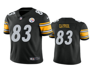 Men's Pittsburgh Steelers #83 Chase Claypool Black 2020 NFL Draft Vapor Limited Jersey