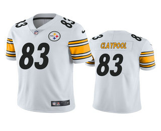 Men's Pittsburgh Steelers #83 Chase Claypool White 2020 NFL Draft Vapor Limited Jersey