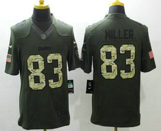 Men's Pittsburgh Steelers #83 Heath Miller Green Salute to Service 2015 NFL Nike Limited Jersey