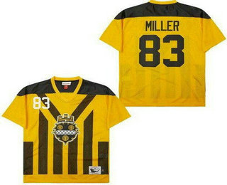 Men's Pittsburgh Steelers #83 Heath Miller Yellow Throwback Jersey