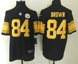 Men's Pittsburgh Steelers #84 Antonio Brown Black 2016 Color Rush Stitched NFL Nike Limited Jersey