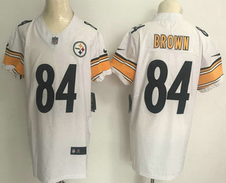 Men's Pittsburgh Steelers #84 Antonio Brown White 2017 Vapor Untouchable Stitched NFL Nike Elite Jersey