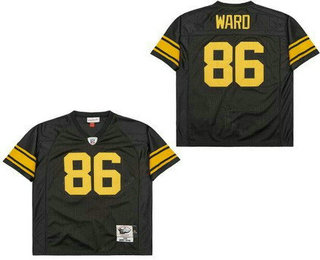 Men's Pittsburgh Steelers #86 Hines Ward Black Yellow Throwback Jersey