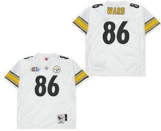 Men's Pittsburgh Steelers #86 Hines Ward White XL Super Bowl Throwback Jersey