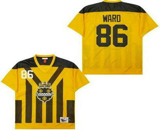 Men's Pittsburgh Steelers #86 Hines Ward Yellow Throwback Jersey