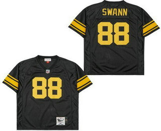 Men's Pittsburgh Steelers #88 Lynn Swann Black Yellow 1975 Throwback Jersey