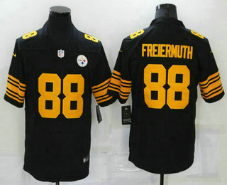 Men's Pittsburgh Steelers #88 Pat Freiermuth Black 2016 Color Rush Stitched NFL Nike Limited Jersey