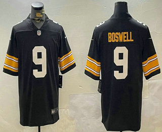 Men's Pittsburgh Steelers #9 Chris Boswell Black 2023 Vapor Limited Stitched Throwback Jersey