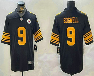 Men's Pittsburgh Steelers #9 Chris Boswell Black 2024 Color Rush Limited Stitched Jersey