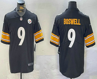 Men's Pittsburgh Steelers #9 Chris Boswell Black Vapor Limited  Stitched Jersey