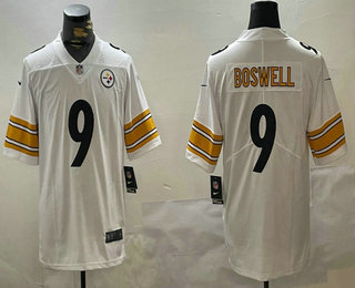 Men's Pittsburgh Steelers #9 Chris Boswell White Vapor Untouchable Stitched Jersey