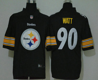 Men's Pittsburgh Steelers #90 T. J. Watt Black 2020 Big Logo Vapor Untouchable Stitched NFL Nike Fashion Limited Jersey