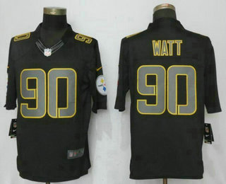 Men's Pittsburgh Steelers #90 T. J. Watt Black Impact Stitched NFL Nike Limited Jersey