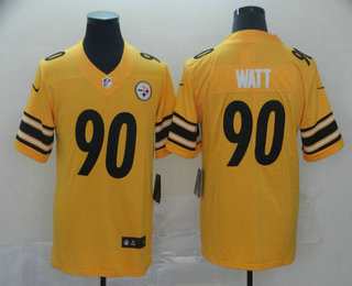 Men's Pittsburgh Steelers #90 T. J. Watt Gold 2019 Inverted Legend Stitched NFL Nike Limited Jersey