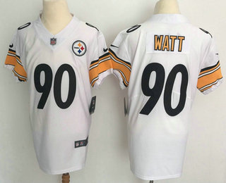 Men's Pittsburgh Steelers #90 T. J. Watt White 2017 Vapor Untouchable Stitched NFL Nike Elite Jersey