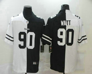 Men's Pittsburgh Steelers #90 T. J. Watt White Black Peaceful Coexisting 2020 Vapor Untouchable Stitched NFL Nike Limited Jersey