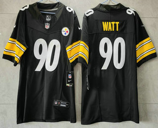 Men's Pittsburgh Steelers #90 TJ Watt Black 2023 FUSE Vapor Untouchable Limited Stitched Jersey