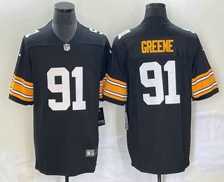 Men's Pittsburgh Steelers #91 Kevin Greene Black 2021 Vapor Untouchable Stitched Nike Throwback Limited Jersey