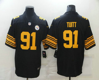 Men's Pittsburgh Steelers #91 Stephon Tuitt Black 2016 Color Rush Stitched NFL Nike Limited Jersey