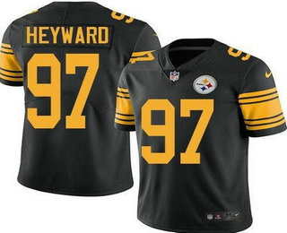 Men's Pittsburgh Steelers #97 Cam Heyward Limited Black Rush Color Jersey