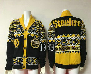 Men's Pittsburgh Steelers Founded in 1933 Button Multicolor NFL Sweater